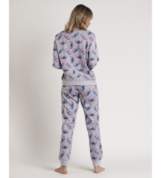 Disney Stitch Faces Printed Long Sleeve Pyjamas grey 