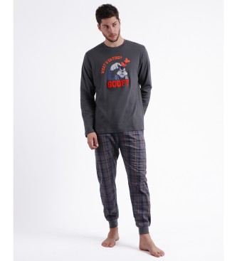 Disney Goofy Squares Pyjama met lange mouwen grijs