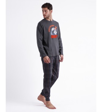 Disney Goofy Squares Pyjama met lange mouwen grijs
