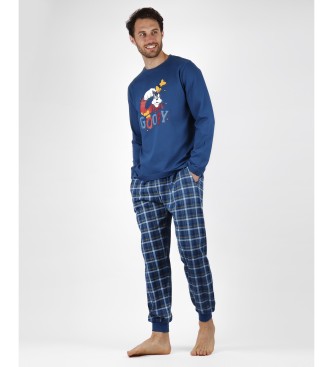 Disney Goofy Suspicious Marineblau Langarm-Pyjama