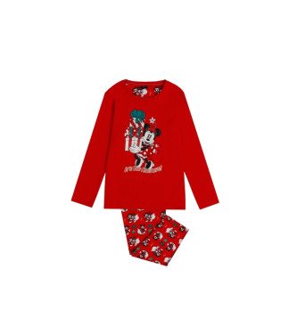 Disney Pižama z dolgimi rokavi Holidays rdeča