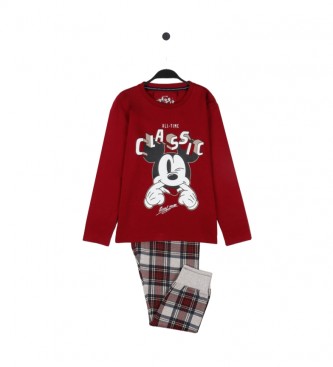 Disney Maroon Mickey Check Pyjamas