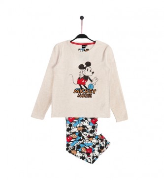 Disney Mickey Dreams beigefarbener Schlafanzug mit langen rmeln