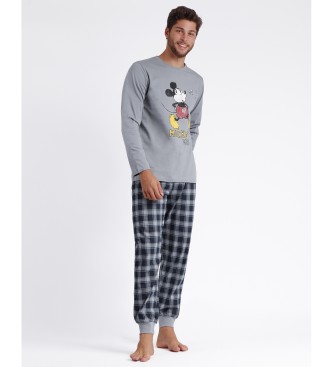 Disney Pyjama Langarm Mickey grau
