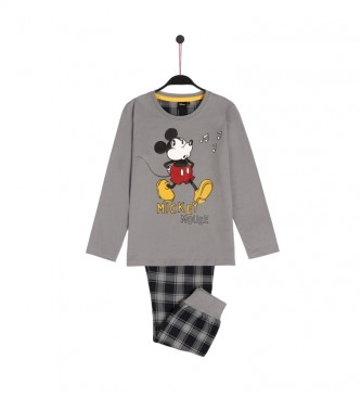Disney Pyjama Langarm Mickey grau