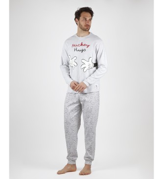 Disney Mickey Hugs pyjama lange mouwen grijs