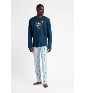 Disney Pijama de manga comprida Mickey New York azul-marinho