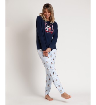 Disney Mickey New York navy long sleeve pyjamas