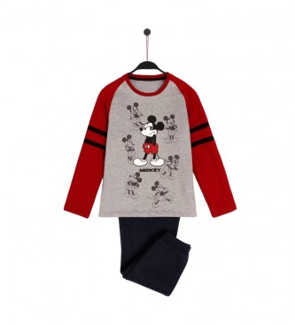 Disney Szara piżama z długim rękawem Mickey Shadows