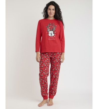 Disney Pijama Manga Larga Mickey Xmas rojo