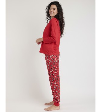 Disney Pijama Manga Larga Mickey Xmas rojo