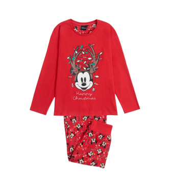 Disney Pijama de manga comprida Mickey Xmas vermelho