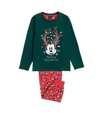 Disney Mickey Xmas Pyjama met lange mouwen groen, rood