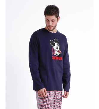 Disney Mickey Zigzag Navy langrmet pyjamas