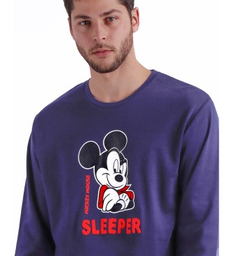 Disney Mickey Zigzag Navy Long Sleeve Pyjamas