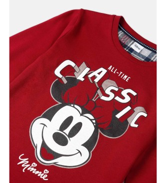 Disney Minnie Check Langarm-Pyjama rot