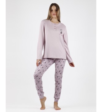 Disney Pajamas Long Sleeve Minnie Fleur pink