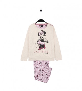 Disney Pijama Minnie Fleur beige, rosa