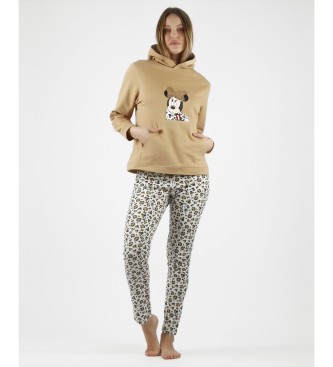 Disney Pijama  Minnie Leopardo beige