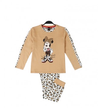 Disney Pigiama Minnie leopardato beige