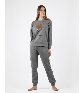 Disney Minnie Pailletten pyjama grijs