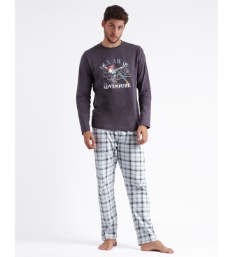 Disney Pyjama met lange mouwen Peter Pan grijs