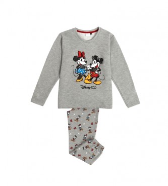 Disney Langrmeliger Pyjama Sketch grau