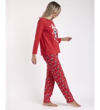 Disney Pijama de manga comprida Stitchmas vermelho