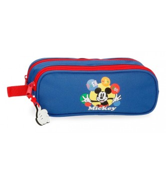 Disney Mickey Peek a Boo two compartment pencil case navy blue