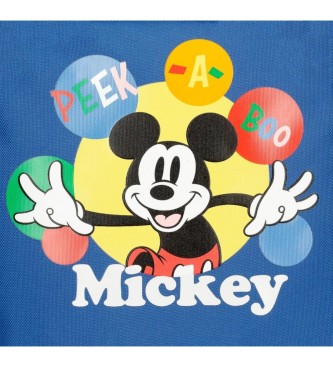 Disney Estojo com dois compartimentos para lpis Mickey Peek a Boo azul-marinho