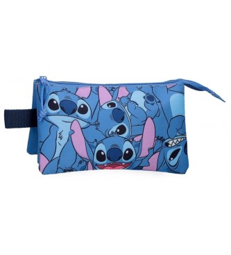 Disney Happy stitch mornarsko modra torbica za svinčnike s tremi oddelki