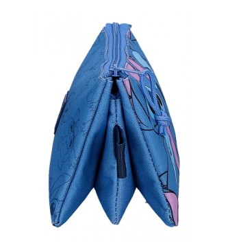 Disney Happy stitch mornarsko modra torbica za svinčnike s tremi oddelki