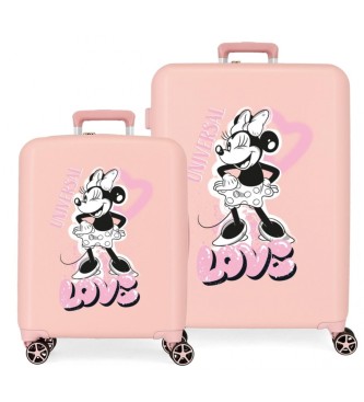Disney Ensemble de valises rigides Disney Minnie Heart 55 - 70 cm rose