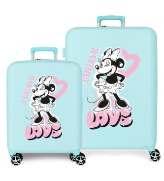 Disney Ensemble de valises rigides Disney Minnie Heart 55 - 70 cm bleu
