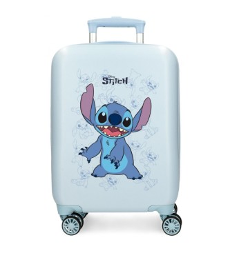 Disney Walizka kabinowa Happy Stitch z twardymi ściankami, niebieska