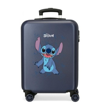 Disney Valigia cabina rigida Happy Stitch 55 cm blu scuro