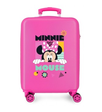 Disney Valigia cabina rigida geometrica Disney Minnie 55 cm rosa