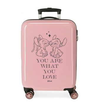 Disney Handbagagekoffer Stitch You love stijf 55 cm roze