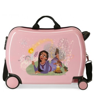 Disney Children's suitcase 2 wheels multidirectional Make a Wish pink