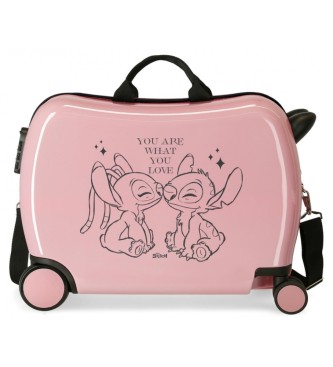 Disney Wielokierunkowa walizka dziecięca na 2 kółkach Stitch You love różowa