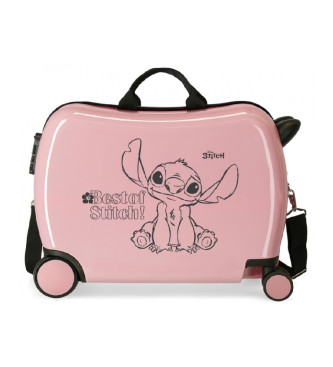 Disney Wielokierunkowa walizka na 2 kółkach Best of Stitch w kolorze różowym