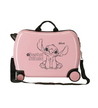Disney Valise Best of Stitch 2 roues multidirectionnelles rose