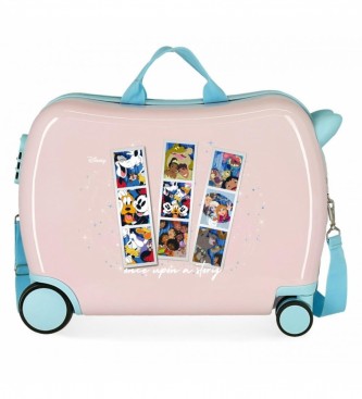 Disney Disney 100 Once upon a story valigia per bambini 2 ruote multidirezionali rosa