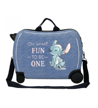 Disney Valise Stitch Fun to be one 2 roues multidirectionnelles bleu