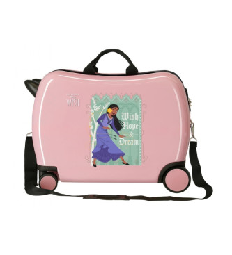 Disney Wishes come true 2 wheeled multidirectional suitcase pink