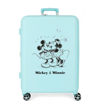 Disney Maleta mediana rgida Disney Mickey & Minnie Kisses 70 cm azul
