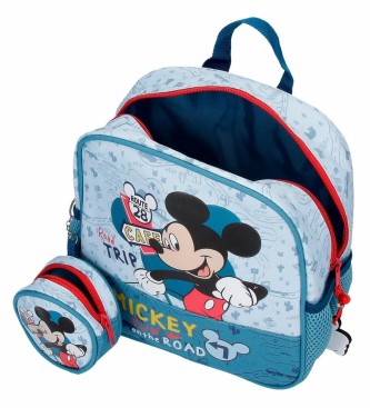 Disney Mickey Road Trip otroški nahrbtnik z modrim vozičkom
