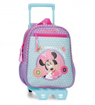 Disney Minnie Hoje  o meu dia mochila de berrio com carrinho 28 cm lils 