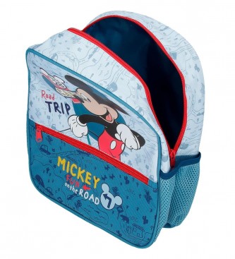 Disney Plecak Mickey Road Trip 33 cm z wózkiem niebieski