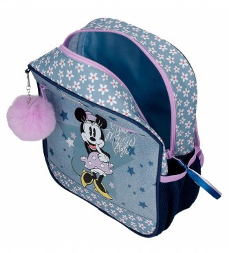 Disney Sac  dos prscolaire Minnie Style avec trolley bleu -23x28x10cm
